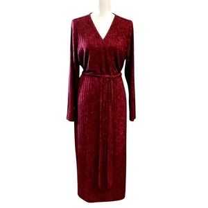 Torrid Midi Surplice Wrap Dress Women Size 1X -14/16 in Jester Red